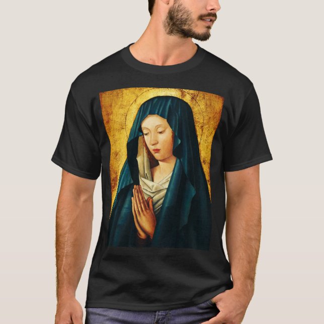 T-shirt Vierge Marie Hodegetria Icône Byzantine Catholique (Devant)