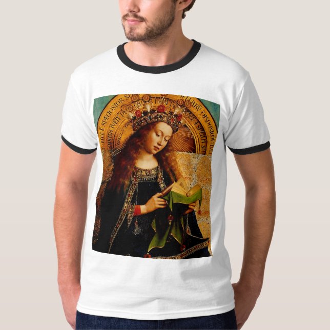 T-shirt Vierge Marie par Jan van Eyck (Devant)