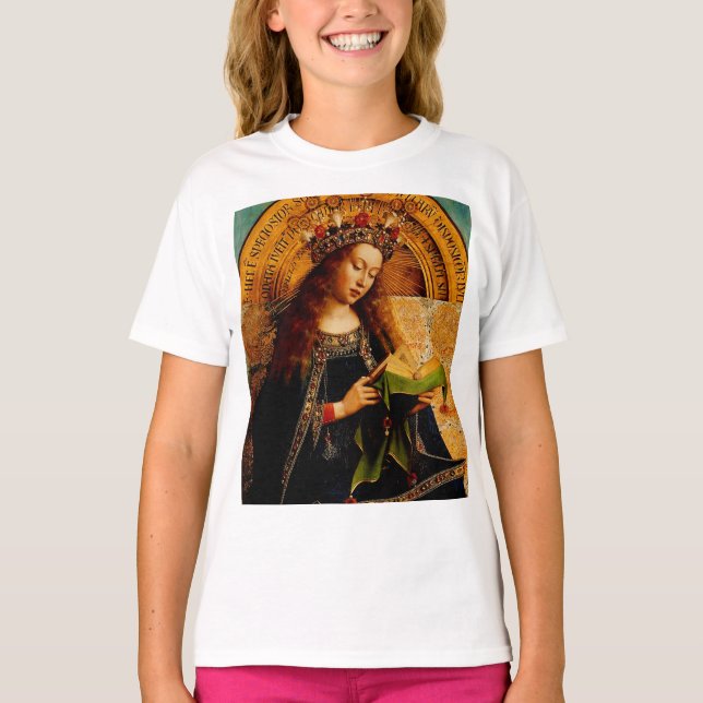 T-shirt Vierge Marie par Jan van Eyck (Devant)