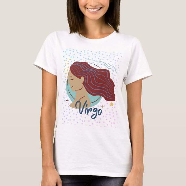 T-Shirt Vierge Moderne Zodiaque Féminin (Devant)