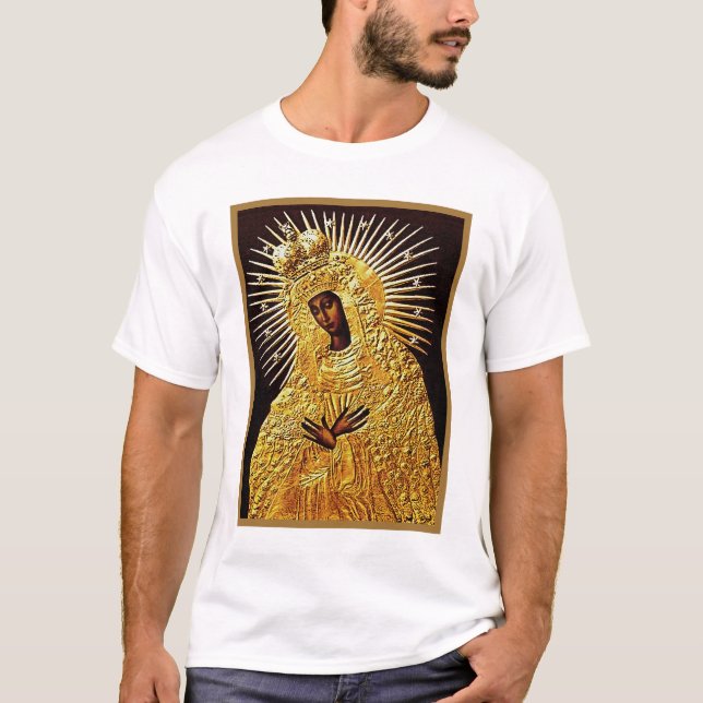 T-shirt Vierge noire en prière (Devant)