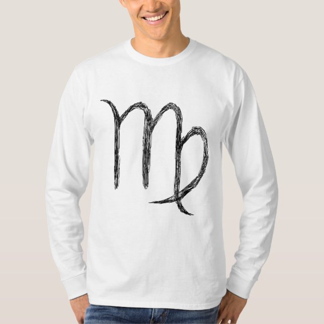 T-shirt Vierge. Signe d'astrologie de zodiaque. Noir (Devant)