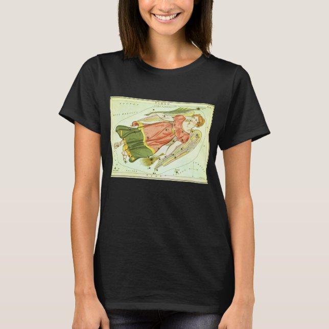 T-shirt Vierge Vierge Antique Constellation Miroir d'Urani (Devant)