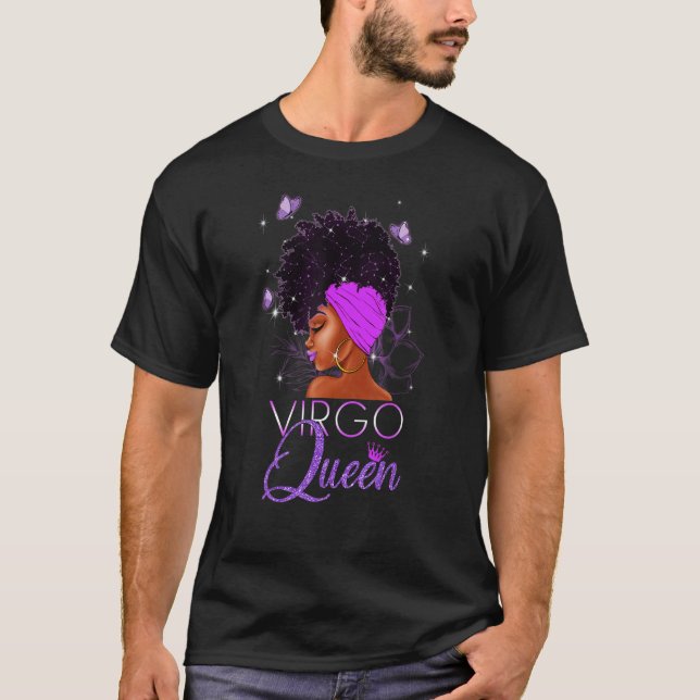T-shirt Vierge violette Reine Africaine Américaine Femme A (Devant)