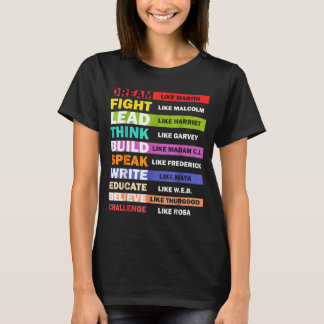 T-shirt Vies de Noirs Meneurs Noirs Mois de l'Histoire des