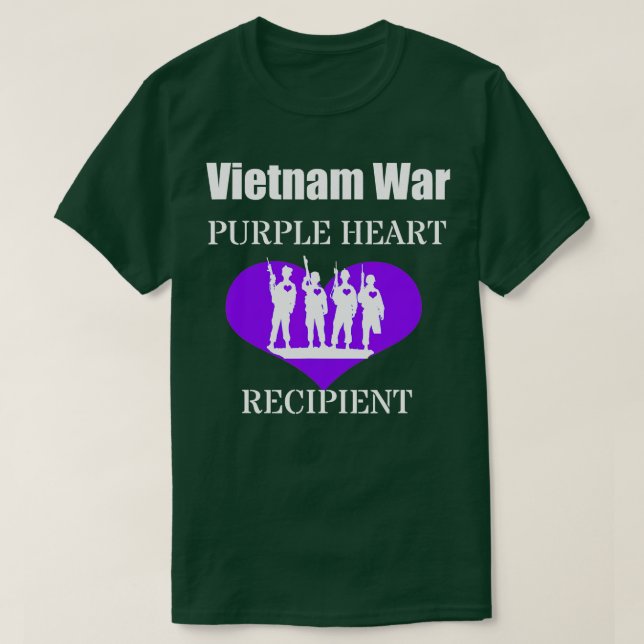 T-shirt Viêt Nam Guerre Purple Heart Bénéficiaire Anciens  (Design devant)