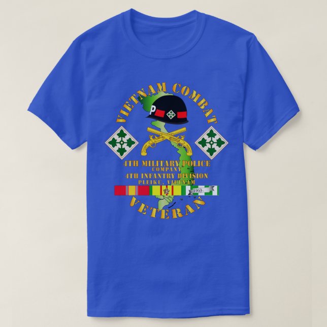 T-shirt Vietnam Combattants avec 4e compagnie de police mi (Design devant)