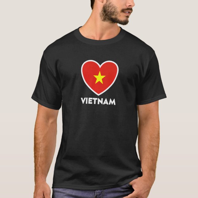 T-shirt Vietnam Flag Heart (Devant)