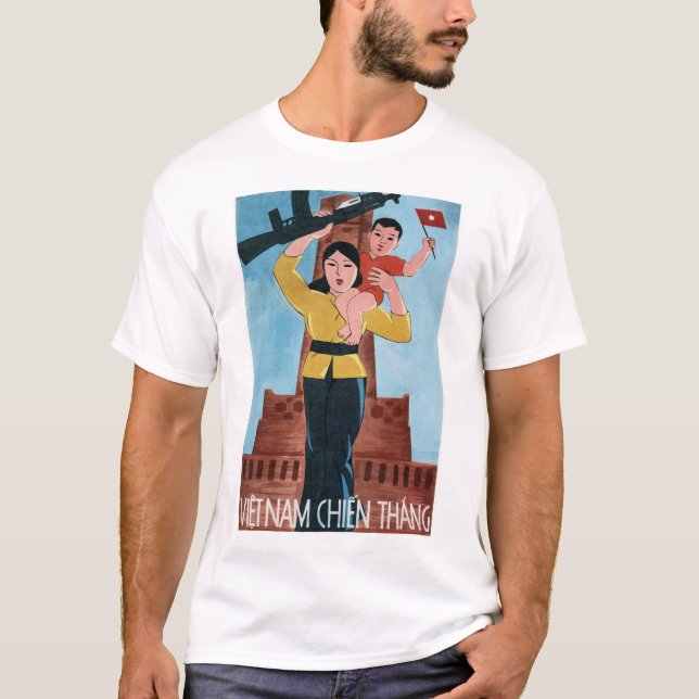 T-shirt VIETNAM GAGNE ! Propagande de la guerre du Viêt-Na (Devant)