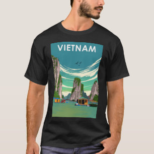 T-shirt Vietnam Retro Vintage Minimal Pays Poste de Voyage