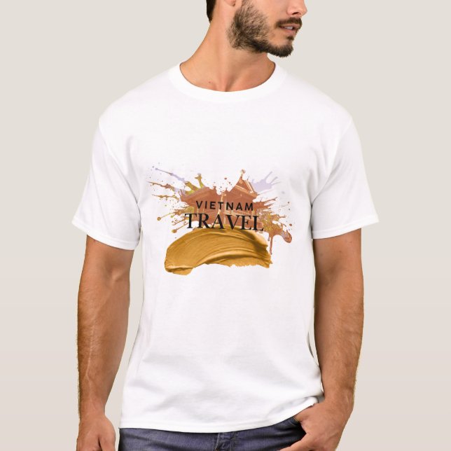 T-shirt Vietnam Travel Splash - Aquarelle architecturale D (Devant)