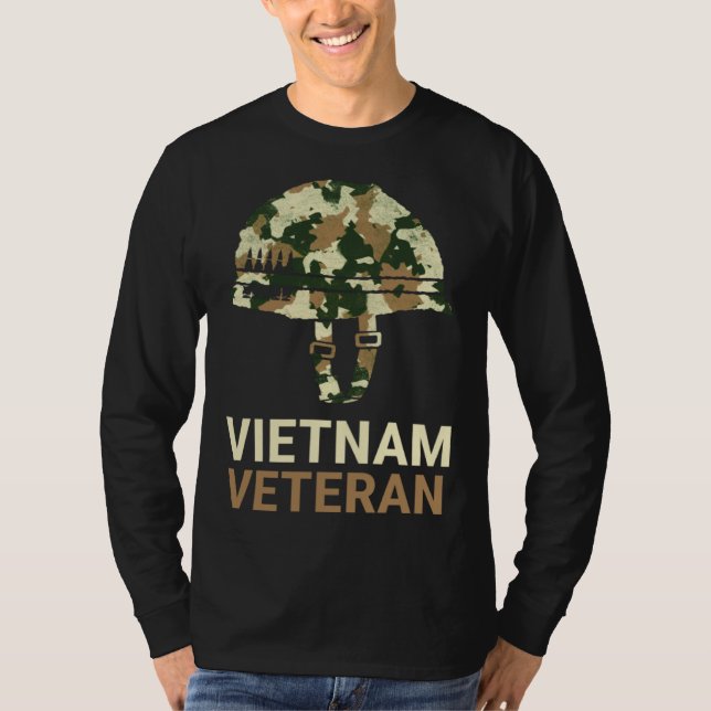 T-shirt Vietnam Veteran Camo Helmet (Devant)