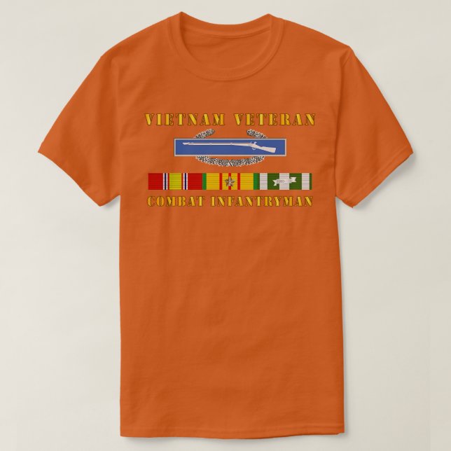 T-shirt Vietnam Vétérinaire Cbt Infantryman avec CIB VN SV (Design devant)