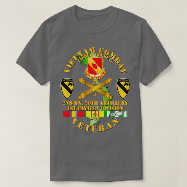 T-shirt Vietnam Vétérinaire de combat avec 2e Bn 20e Artil (Design devant)