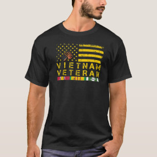 T-shirt Vietnam Vétérinaire Texte Jaune Distressed America