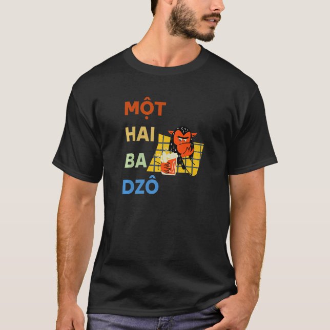 T-shirt Vietnam Vietnamiens Mot Hai Ba Dzo Un Deux Trois (Devant)