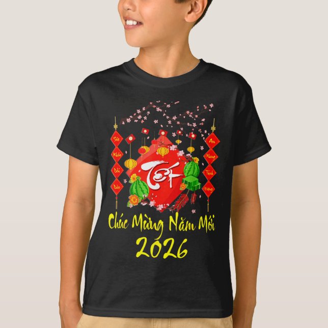 T-shirt Vietnamese Lunar New Year 2026 Tet Viet Chuc Mung  (Devant)