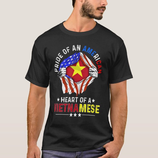 T-shirt Vietnamien American America Pride Vietnam (Devant)