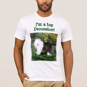 T-shirt Vieux anglais Peinture Sheepdog personnalisée