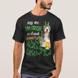 T-shirt Vieux anglais Sheepdog Kiss Me Je suis irlandais O