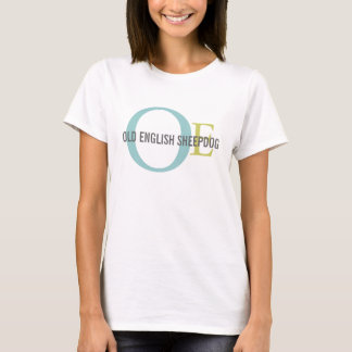 T-shirt Vieux anglais Sheepdog Monogrammes/Chemise Amoureu