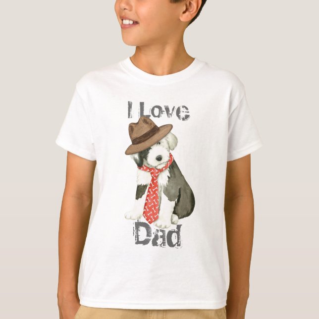 T-shirt Vieux anglais Sheepdog Papa (Devant)