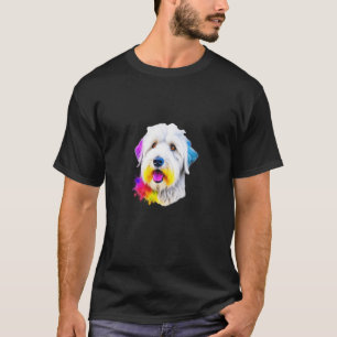 T-shirt Vieux anglais Sheepdog Pop Art I Amoureux des chie