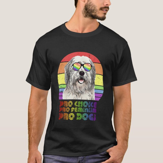 T-shirt Vieux anglais Sheepdog Pro Choice Pro Feminism Pro (Devant)