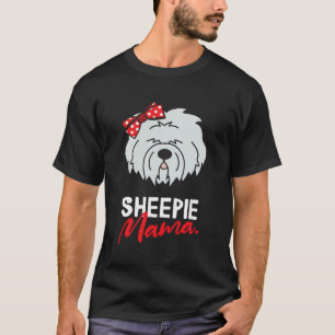 T-shirt Vieux anglais Sheepdog Sheepie Maman Mama Chien Fe