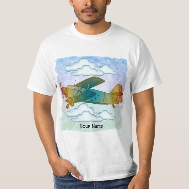 T-shirt Vieux avion arc-en-ciel (Devant)