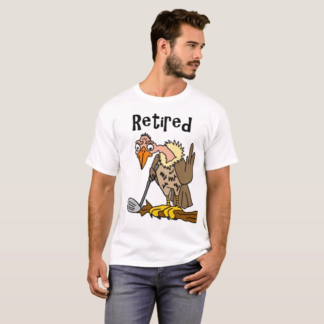 T-shirt Vieux Buzzard drôle jouant la bande dessinée (Devant entier)