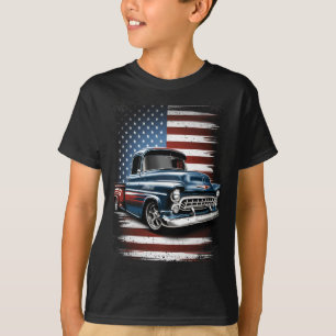 T-shirt Vieux Camion Pickup Drapeau américain 4 juillet Pa