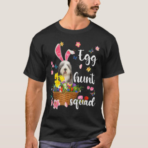 T-shirt Vieux Chien à mouton anglais Joyeux Oeuf coloré de