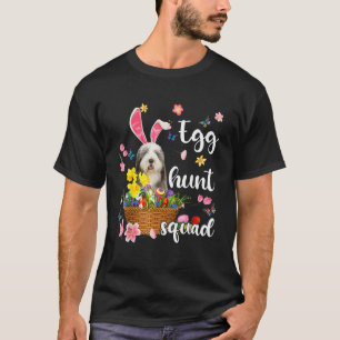 T-shirt Vieux Chien à mouton anglais Joyeux Oeuf coloré de