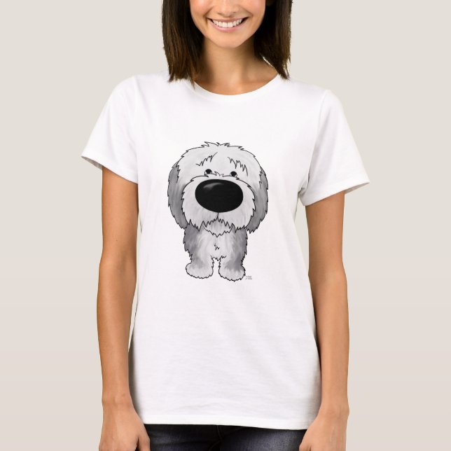T-shirt Vieux chiens de berger anglais - grand nez et bout (Devant)