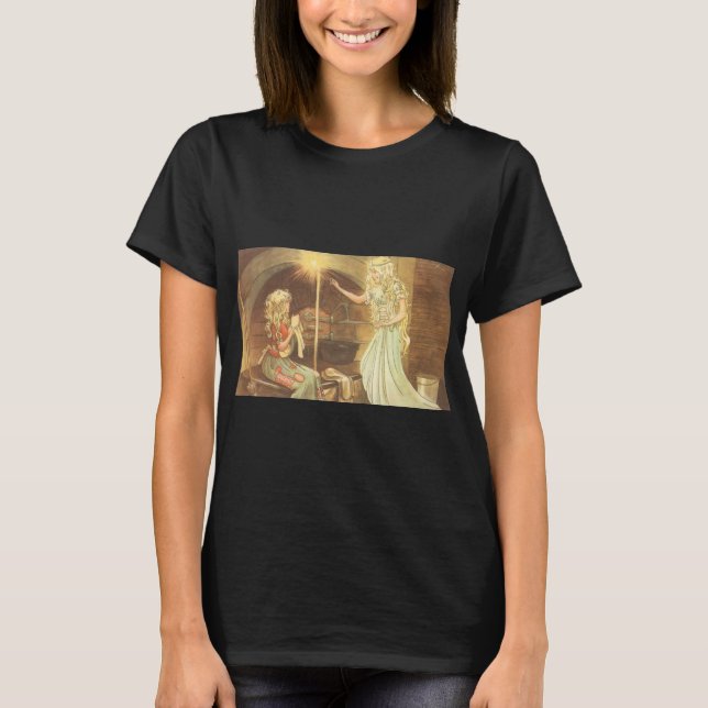 T-shirt Vieux Conte de Fées, Cendrillon et Marraine Fée (Devant)