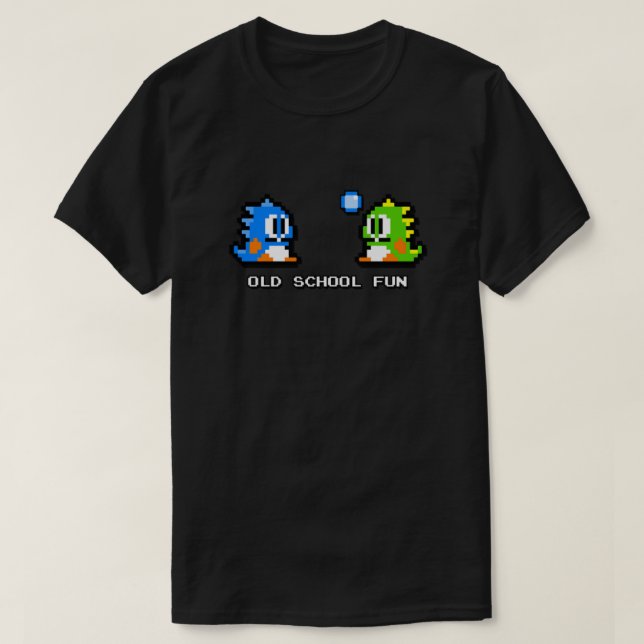 T-shirt Vieux divertissement scolaire - Bubble Bobble - Bu (Design devant)