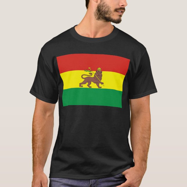 T-shirt Vieux drapeau éthiopien avec le lion de Judah (Devant)