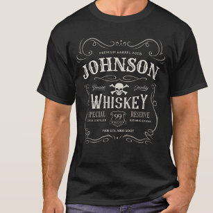 T-shirt Vieux Étiquette Whiskey Personnalisé Vintage Liquo