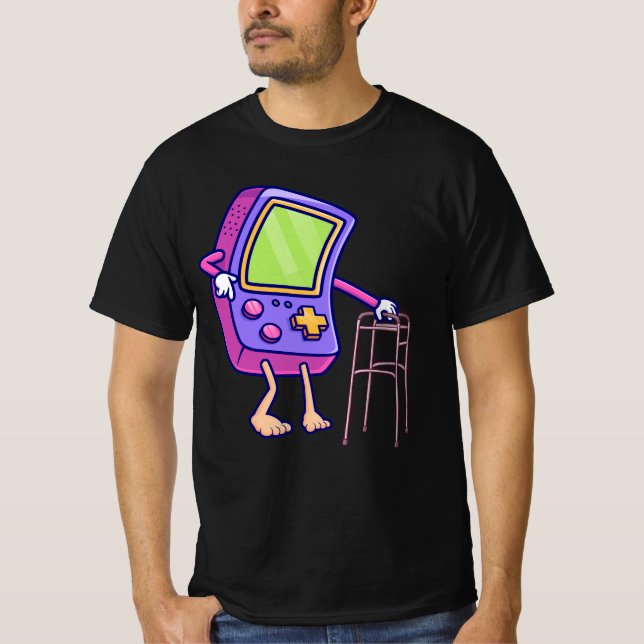 T-shirt Vieux Gamer Retro Mode Vidéo Jeu Gamepad (Devant)
