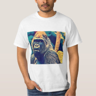 T-shirt Vieux Gorille Original animal de la jungle Abstrai