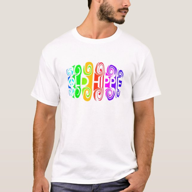 T-shirt Vieux HIPPIE chemise - choisir style & couleur (Devant)