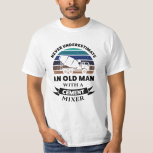 T-shirt Vieux homme avec ciment Mixer Cadeau Papa