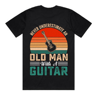 T-shirt VIEUX HOMME AVEC GUITAR | onglets de guitare perso