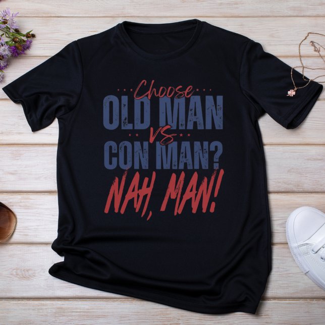 T-shirt Vieux Homme contre Homme Con ? Non, mec ! (Créateur téléchargé)