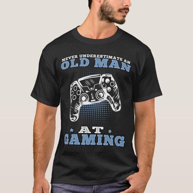 T-shirt Vieux homme en jeu Gamepad Videogames Gamer (Devant)