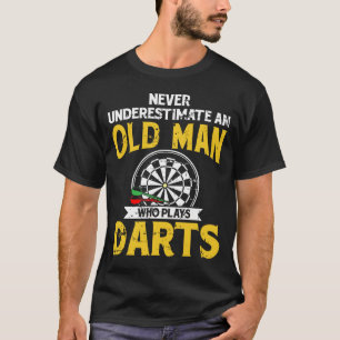T-shirt Vieux Homme et fléchettes Fête des pères Dart Joue