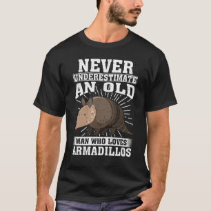 T-shirt Vieux Homme Qui Aime Les Armadillos