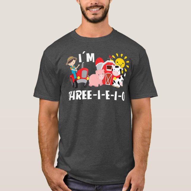 T-shirt Vieux MacDonald Im Trois EIEIEIO Anniversaire 3 an (Devant)