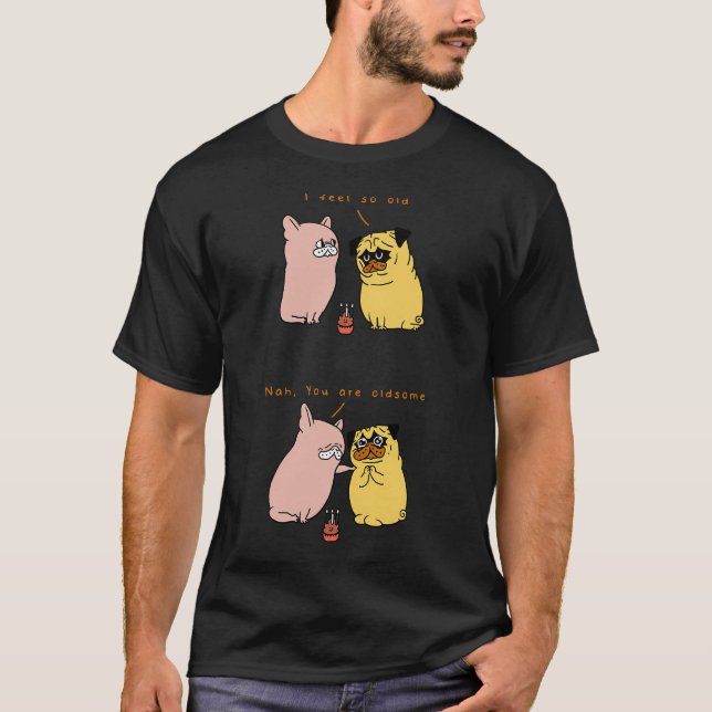 T-shirt Vieux Pug (Devant)